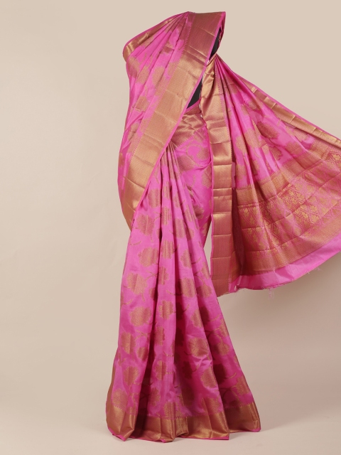 

Pothys Pink & Gold-Coloured Jute Silk Woven Design Saree