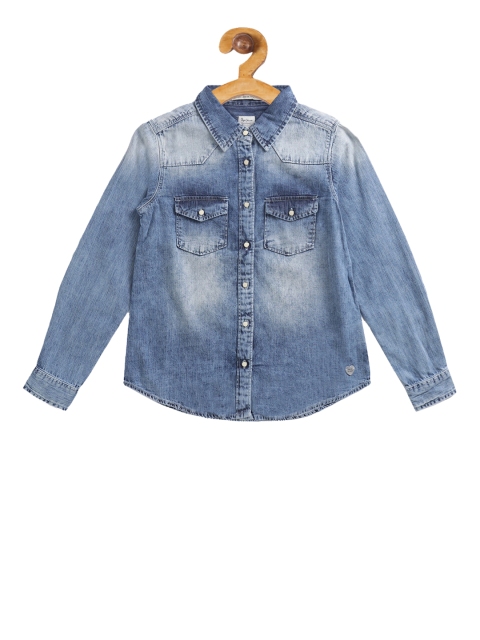 

Pepe Jeans Girls Blue Regular Fit Faded Casual Shirt