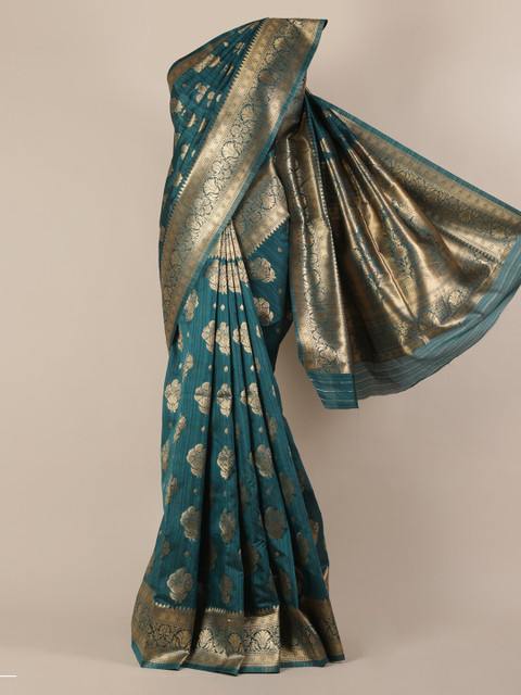 

Pothys Green Woven Design Jute Silk Saree