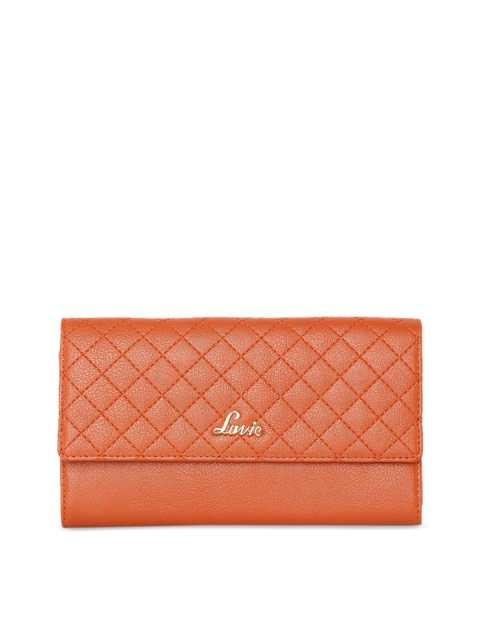 

Lavie Women Orange Textured Three Fold Wallet