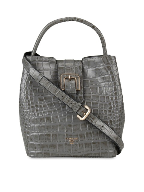 

Da Milano Grey Textured Handheld Bag