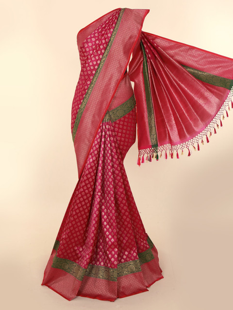 

Pothys Purple Art Silk Checked Banarasi Saree