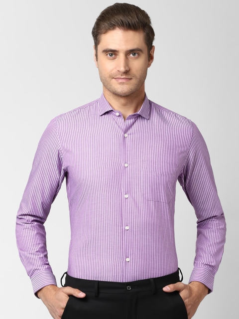 

Peter England Men Purple Slim Fit Striped Formal Shirt