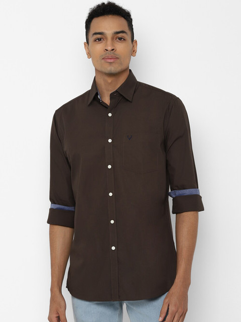 

Allen Solly Men Brown Regular Fit Solid Casual Shirt