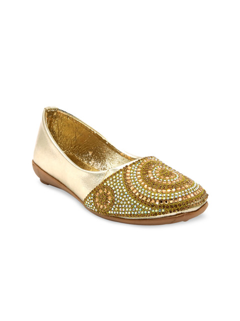

Jazzy Juniors Girls Gold-Toned Embellished Ballerinas