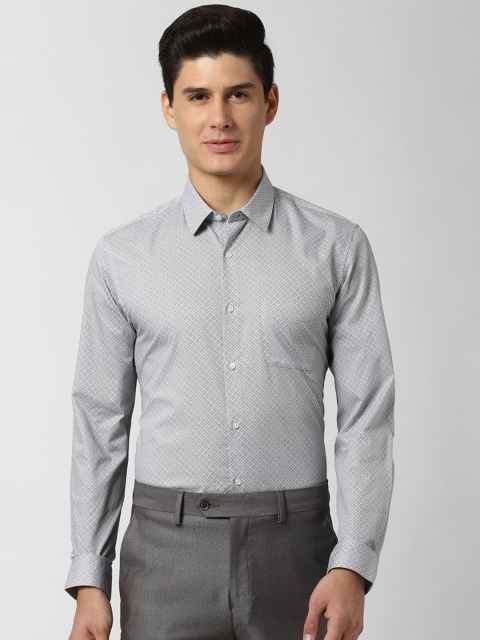 

Peter England Men Grey Slim Fit Printed Casual Shirt