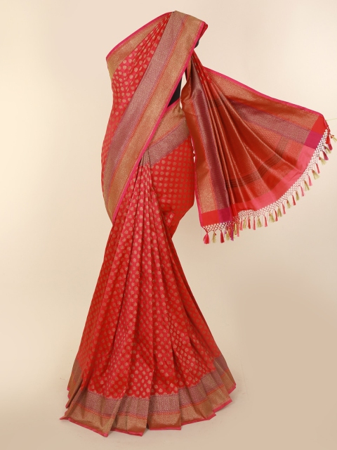 

Pothys Red Woven Design Banarasi Saree