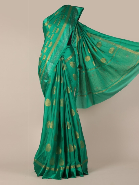

Pothys Green Printed Jute Silk Saree