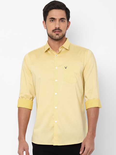 

Allen Solly Men Yellow Slim Fit Solid Casual Shirt