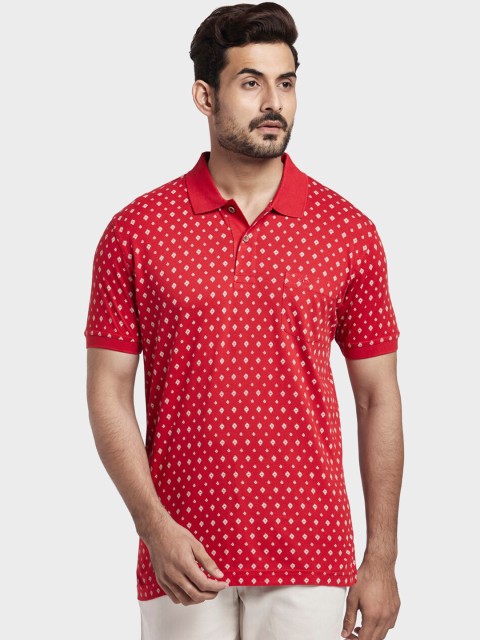

ColorPlus Men Red Printed Polo Collar T-shirt