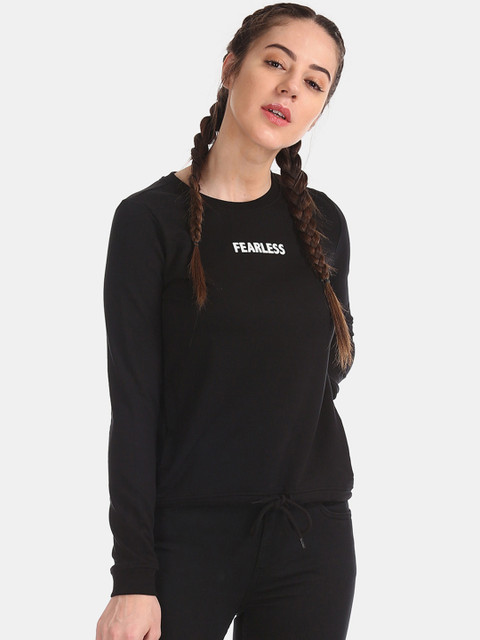 

Flying Machine Women Black Printed Sweatshirt