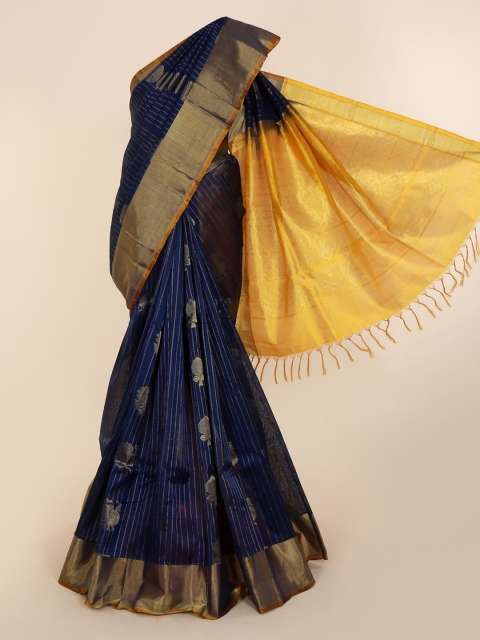 

Pothys Navy Blue Woven Design Silk Cotton Saree
