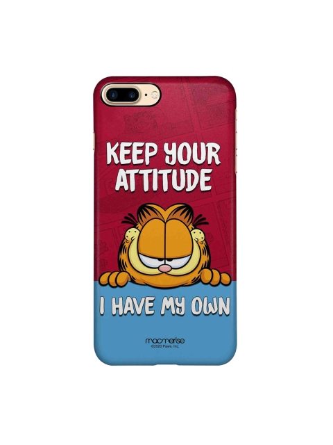 

macmerise Maroon & Orange Cartoon Characters Attitude Garfield iPhone 8 Plus Back Case