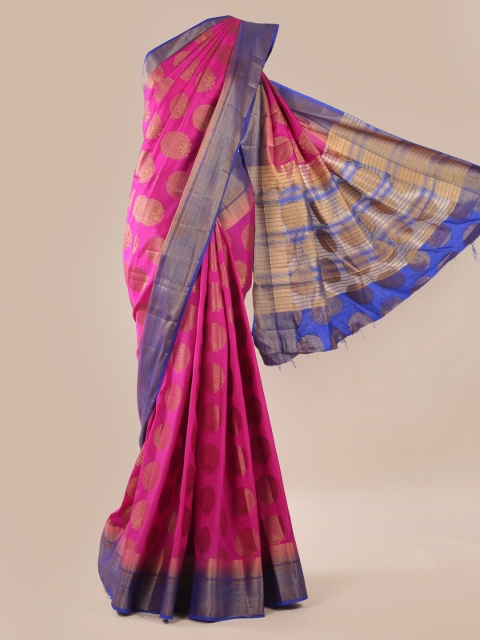 

Pothys Magenta Woven Design Jute Silk Saree
