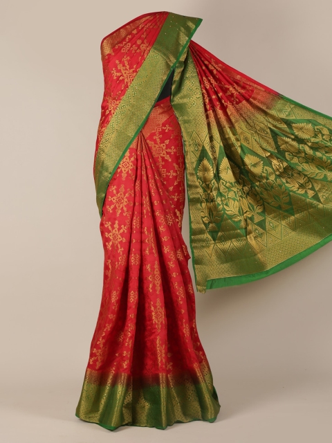 

Pothys Red Woven Design Jute Silk Saree