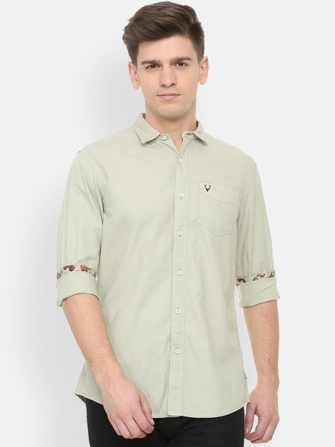 

Solly Jeans Co. Men Green Regular Fit Solid Casual Shirt