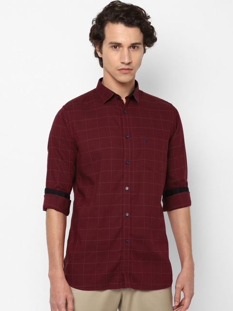 

Allen Solly Men Maroon Slim Fit Checked Casual Shirt