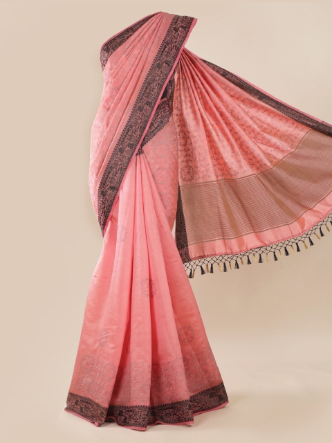 Pothys Pink Solid Saree