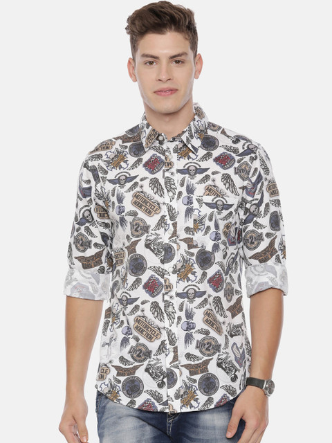 

QUANCIOUS Men Multicoloured Regular Fit Organic Cotton Printed Casual Shirt, Multi