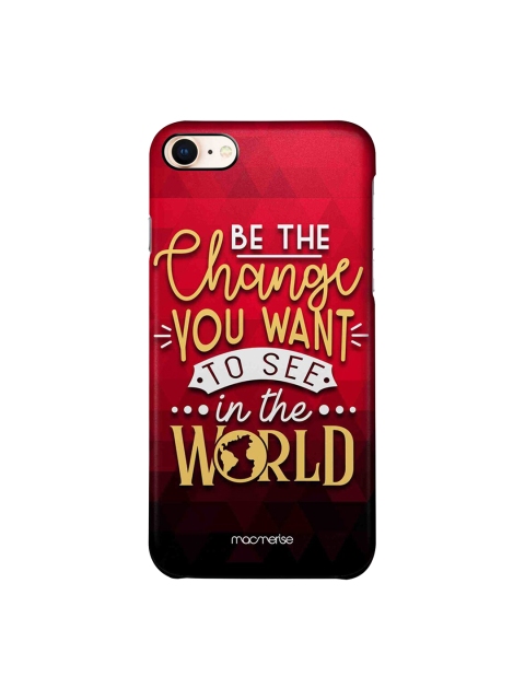 

macmerise Red & Black Macmerise Illustrations Be The Change iPhone 8 Back Case