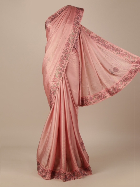 

Pothys Pink Embellished Jute Silk Saree