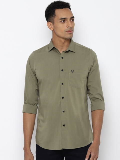 

Allen Solly Men Olive Green Slim Fit Solid Casual Shirt