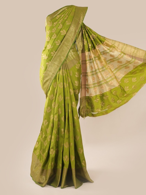 

Pothys Green Woven Design Jute Silk Saree