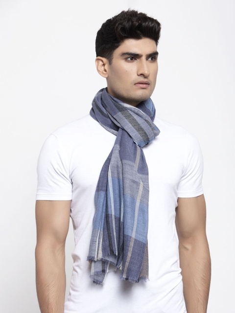 

Calvadoss Men Blue & Grey Printed Sustainable Muffler