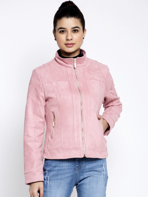 

Global Republic Women Pink Solid Lightweight Biker Jacket