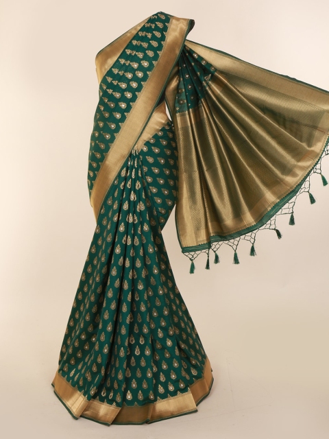 

Pothys Green Art Silk Embellished Banarasi Saree