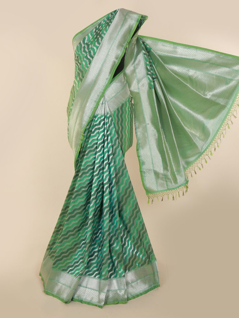 

Pothys Green Art Silk Embellished Banarasi Saree
