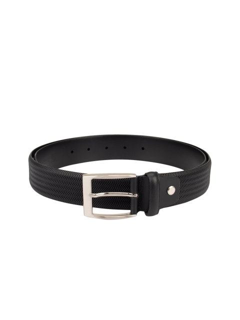 

Da Milano Men Black Textured Leather Belt