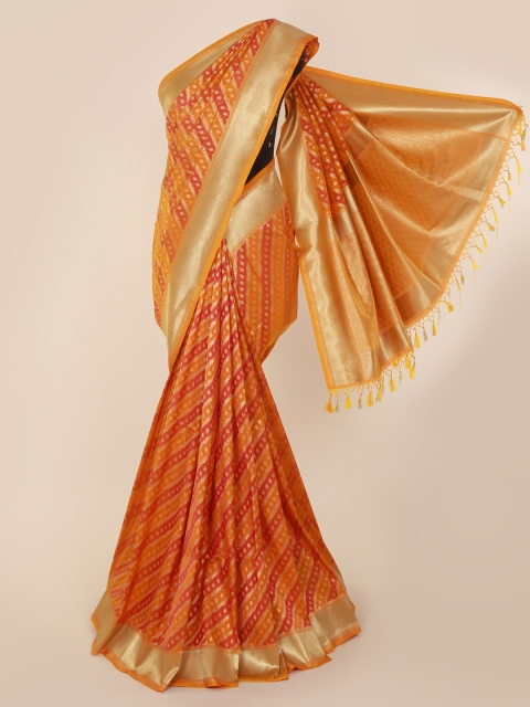 

Pothys Mustard Woven Design Banarasi Saree