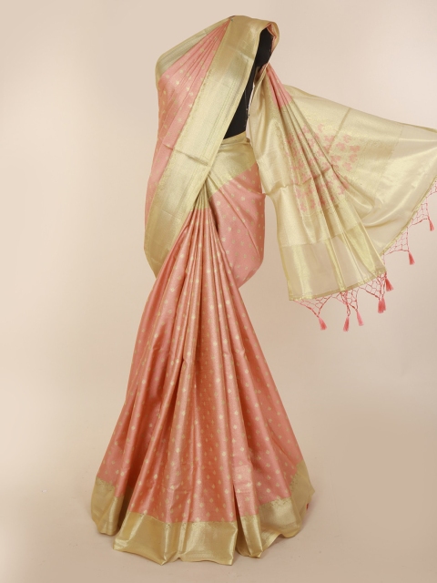

Pothys Pink Art Silk Checked Banarasi Saree
