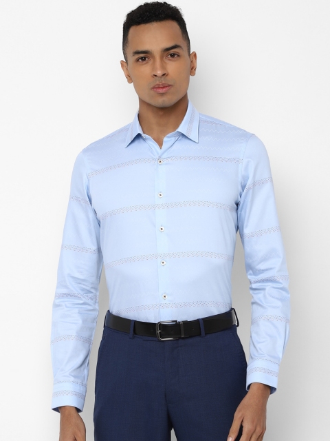 

SIMON CARTER LONDON Men Blue Regular Fit Striped Formal Shirt