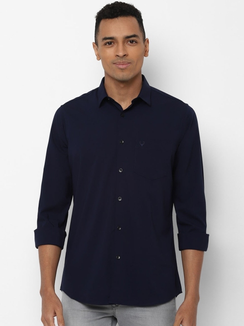 

Allen Solly Men Navy Blue Slim Fit Solid Casual Shirt