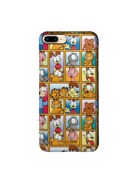 

macmerise Orange & Blue Garfield Collage Printed iPhone 7 Plus Mobile Back Cover