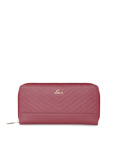 Lavie Women Pink Solid Zip Around Wallet