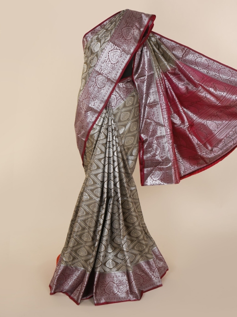 Pothys Brown Pure Silk Woven Design Kanjeevaram Saree