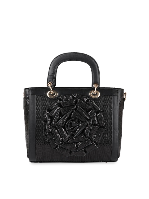 

Shoetopia Black Embellished Handheld Bag