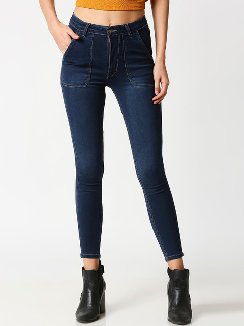 

PURPLE WATER Women Blue Slim Fit High-Rise Clean Look Jeans