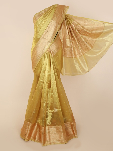 

Pothys Gold-Toned Polycotton Woven Design Banarasi Saree