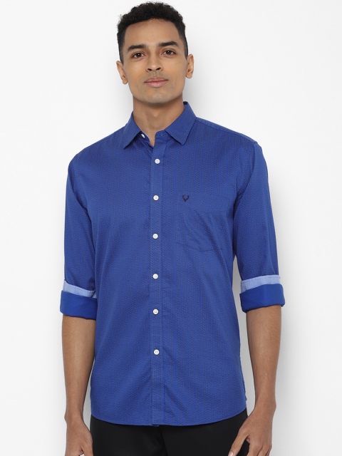 

Allen Solly Men Blue Slim Fit Printed Pure Cotton Casual Shirt