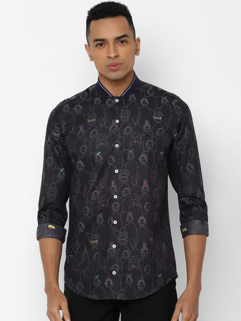 

SIMON CARTER LONDON Men Grey Slim Fit Printed Casual Shirt