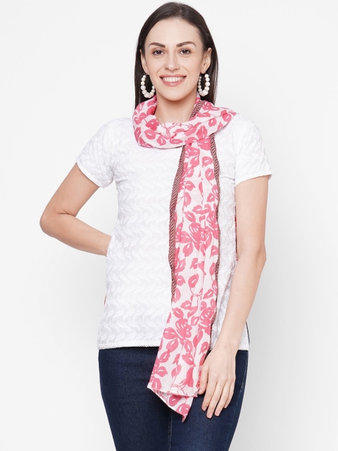 

Get Wrapped Women Pink & White Printed Scarf
