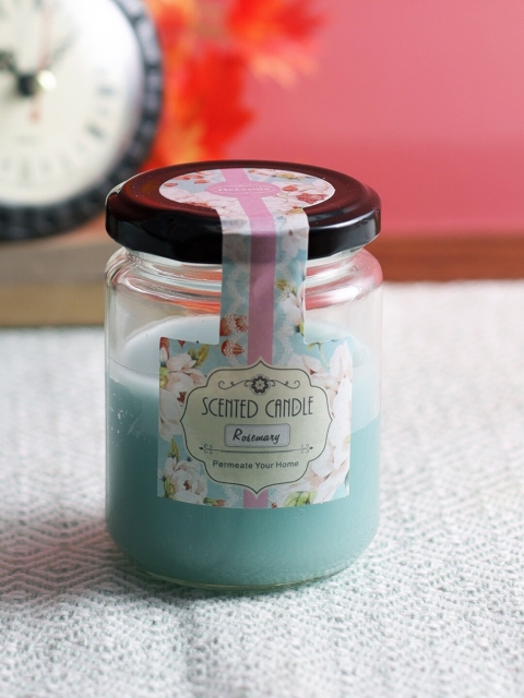

Aapno Rajasthan Sea Green Rosemary Scented Round Glass Jar Candle
