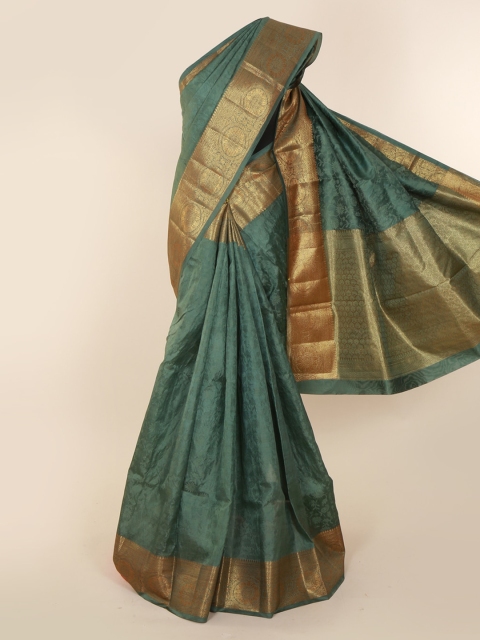 

Pothys Green Jute Silk Woven Design Tussar Saree