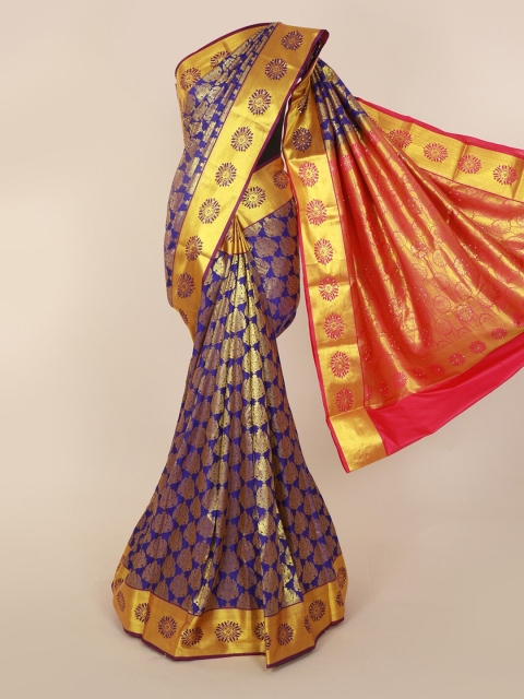 

Pothys Blue Pure Silk Woven Design Kanjeevaram Saree