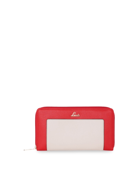 

Lavie Women Red & Pink Colourblocked Zip-Around Wallet