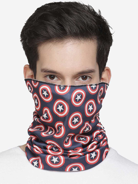 

Free Authority Unisex Blue & Red Captain America Printed Neck Gaiter, Navy blue